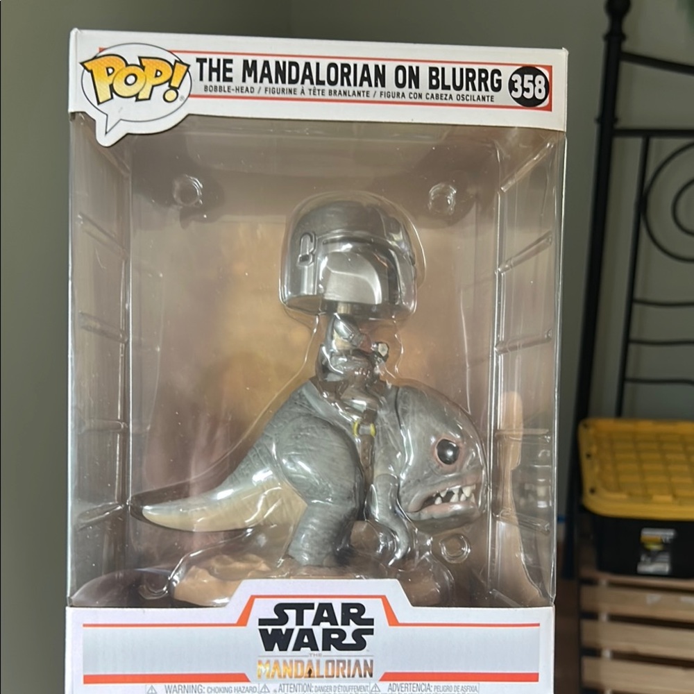 Funko Silver and Gray Mandalorian with Blurrg